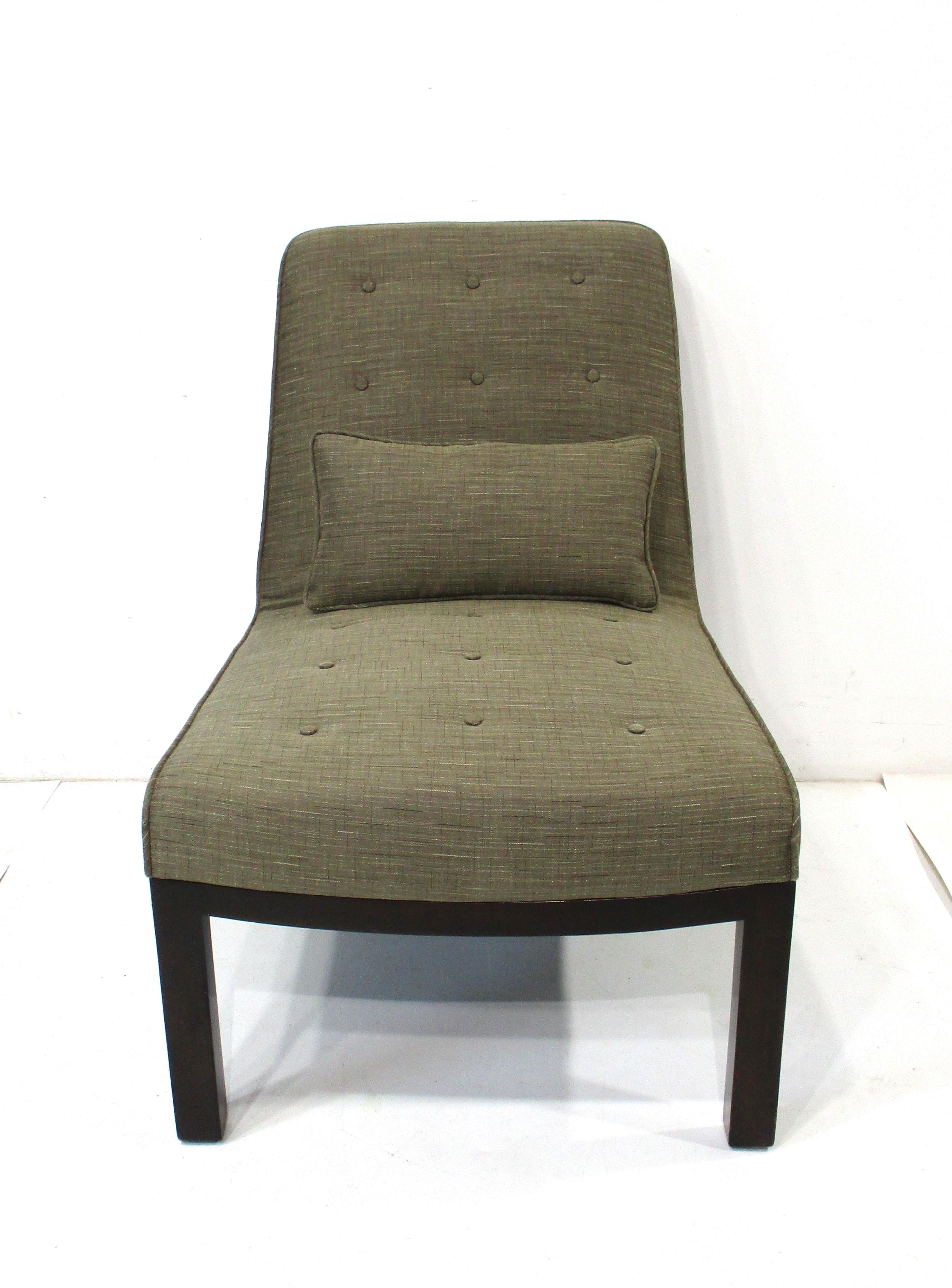 Silla Slipper Dunbar Mid Century de Edward Wormley Tapicería en venta