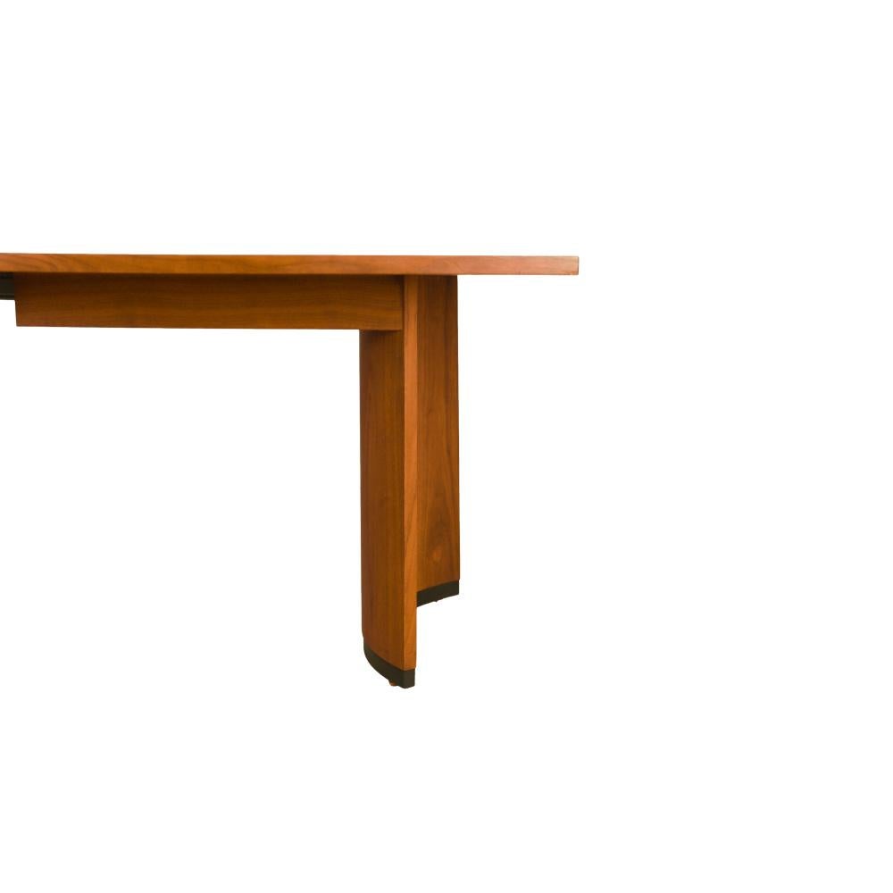 Mid-Century Modern Mid-Century Edward Wormley Style Double Pedestal Extendable Dining Table 
