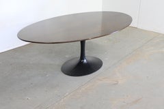 Mid-Century Eero Saarinen-Style Tulip Walnut Oval Dining Table
