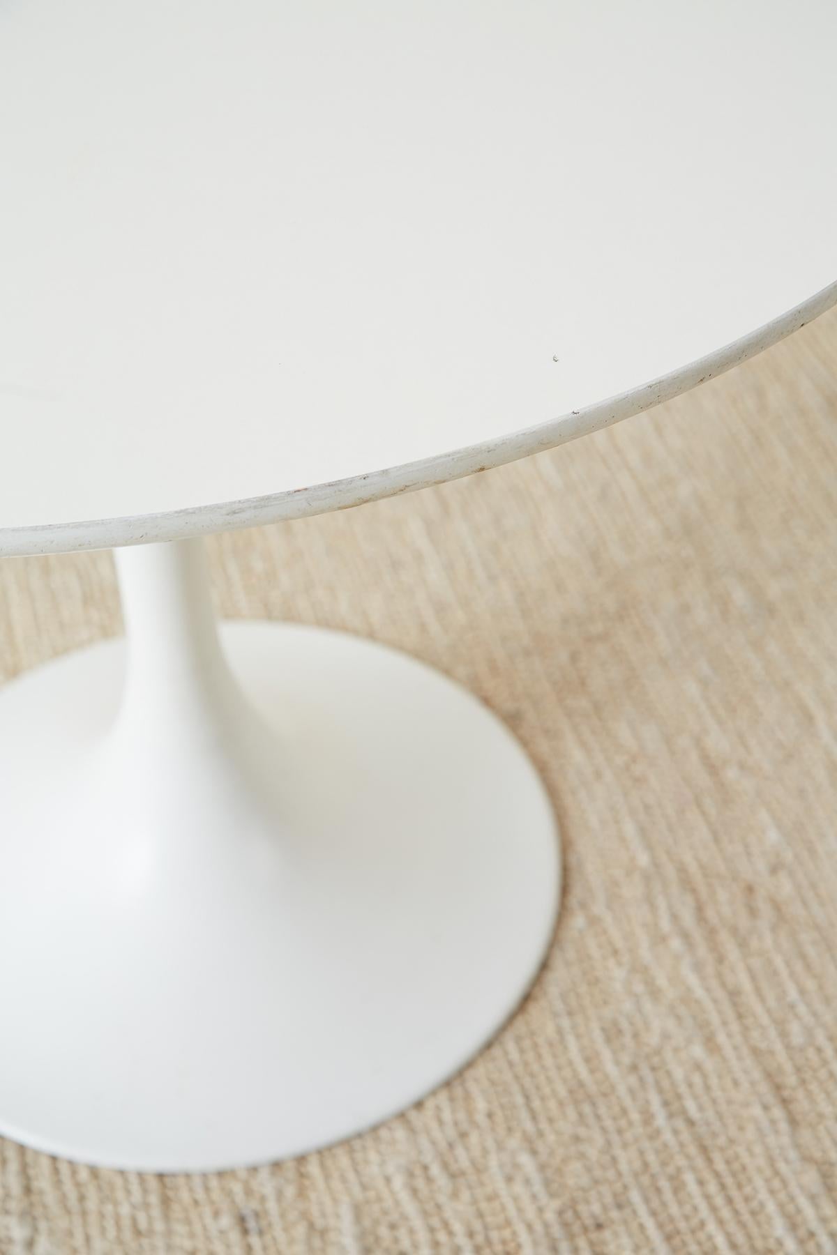 Midcentury Eero Saarinen Style White Tulip Table 7