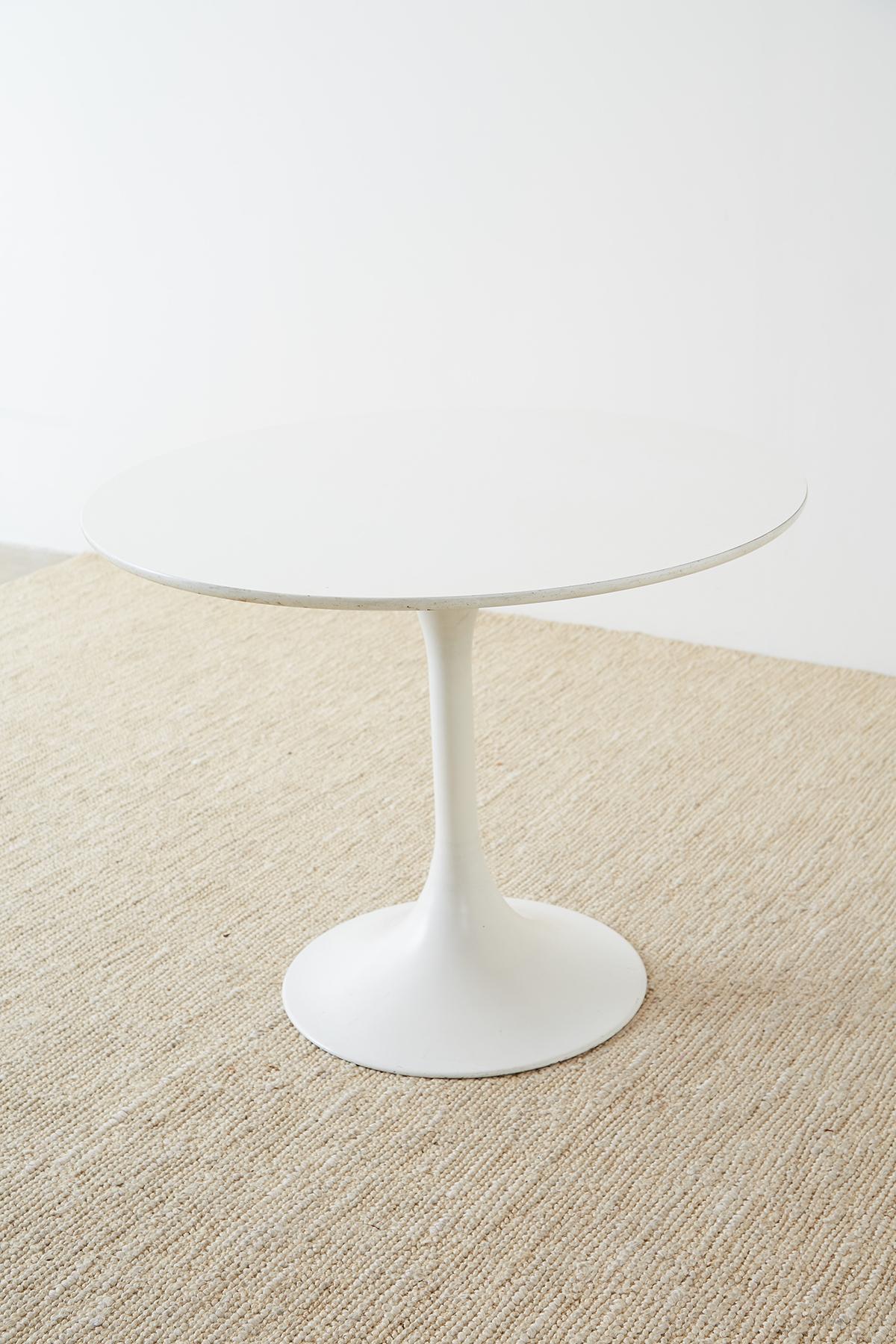 20th Century Midcentury Eero Saarinen Style White Tulip Table