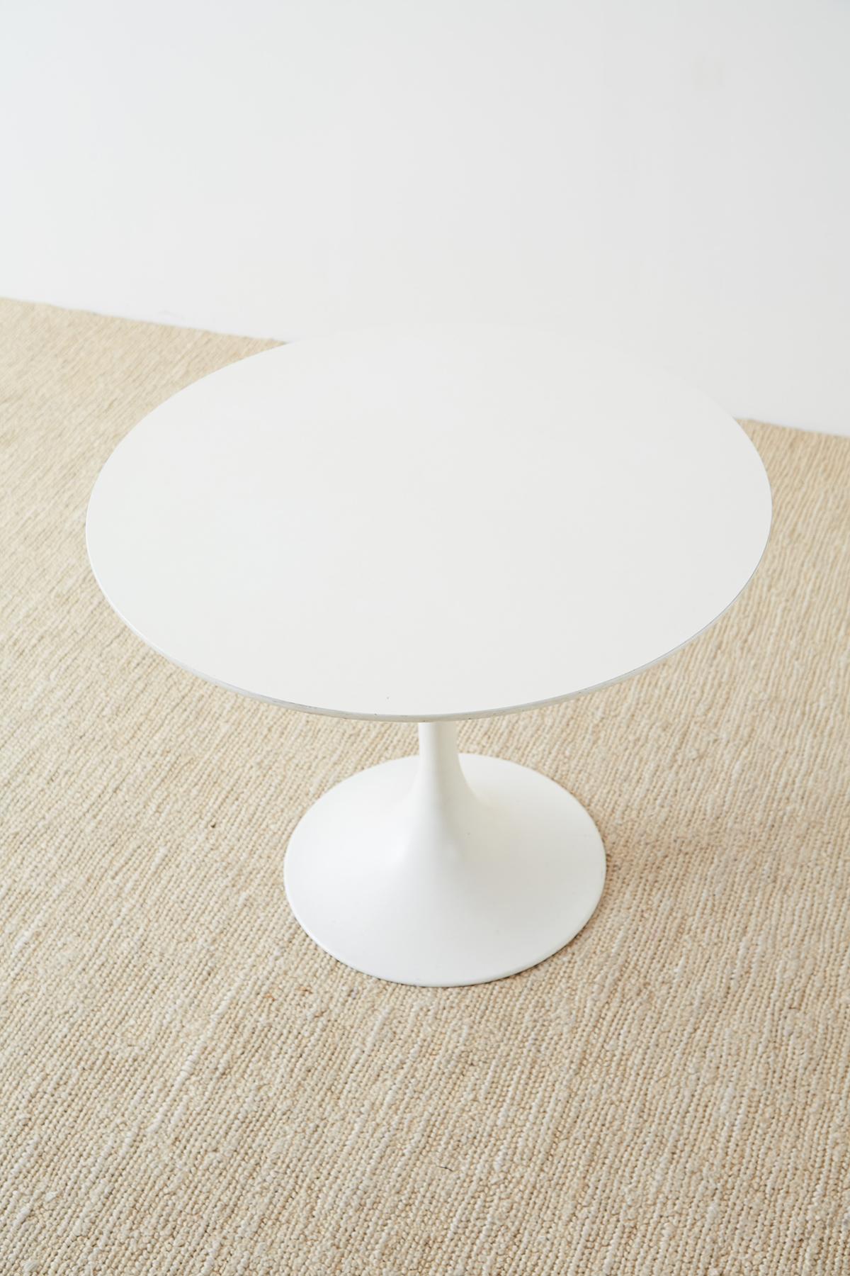 Wood Midcentury Eero Saarinen Style White Tulip Table