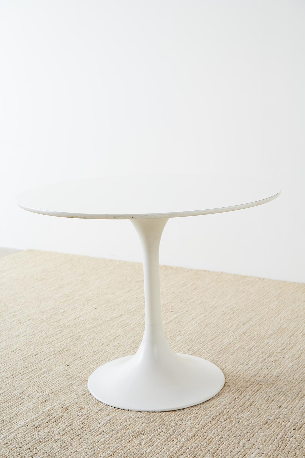 Midcentury Eero Saarinen Style White Tulip Table 1
