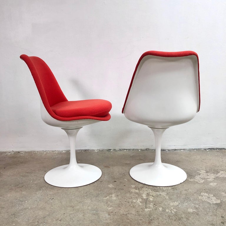 Mid Century Eero Saarinen Swivel Tulip Chairs and Early Cast Iron