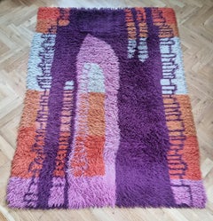 Mid Century Ege Rya Style Rug or Carpet, Denmark, 1970s