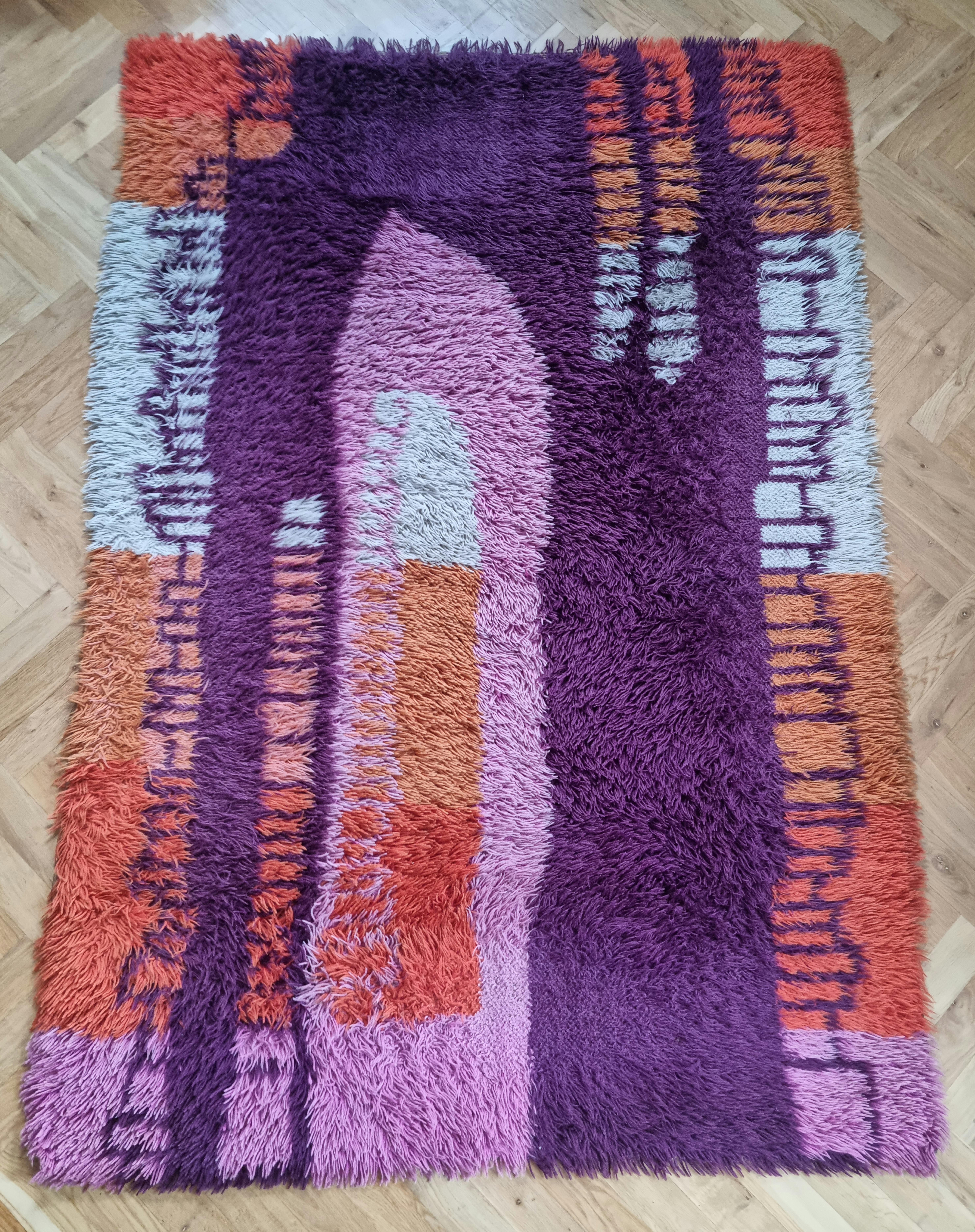 Mid-Century Modern Mid Century Ege Rya Style Rug or Carpet, Denmark, 1970s For Sale