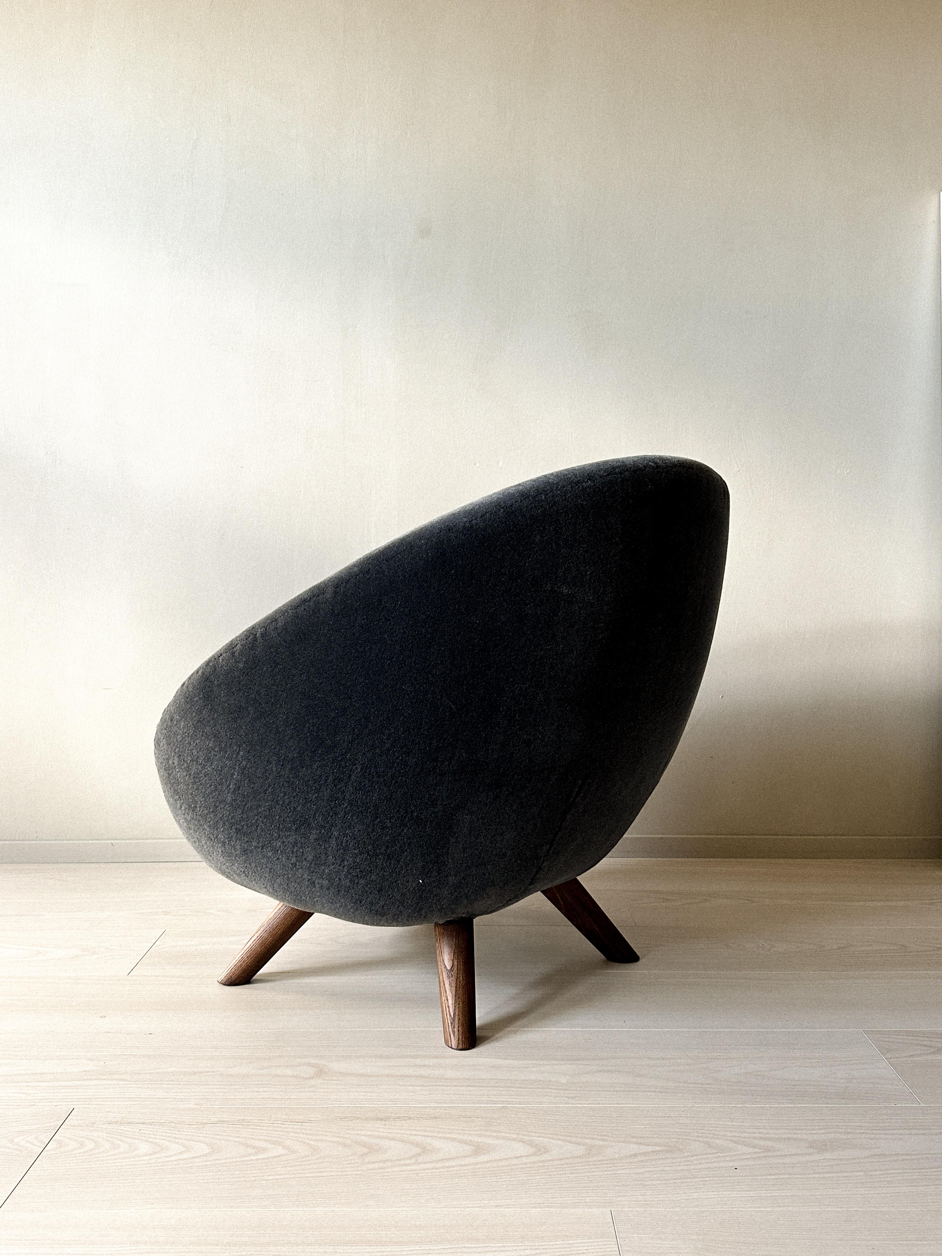 Mid-Century Egg Chair in Alpaca Wool, Scandinavia, circa 1960s In Good Condition In Hønefoss, 30