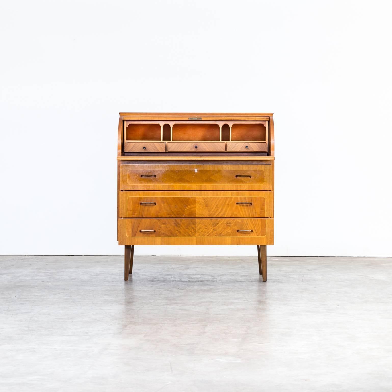 Midcentury Egon Ostergaard cylinder rolltop secretary desk. Good condition, wear consistent with age and use.