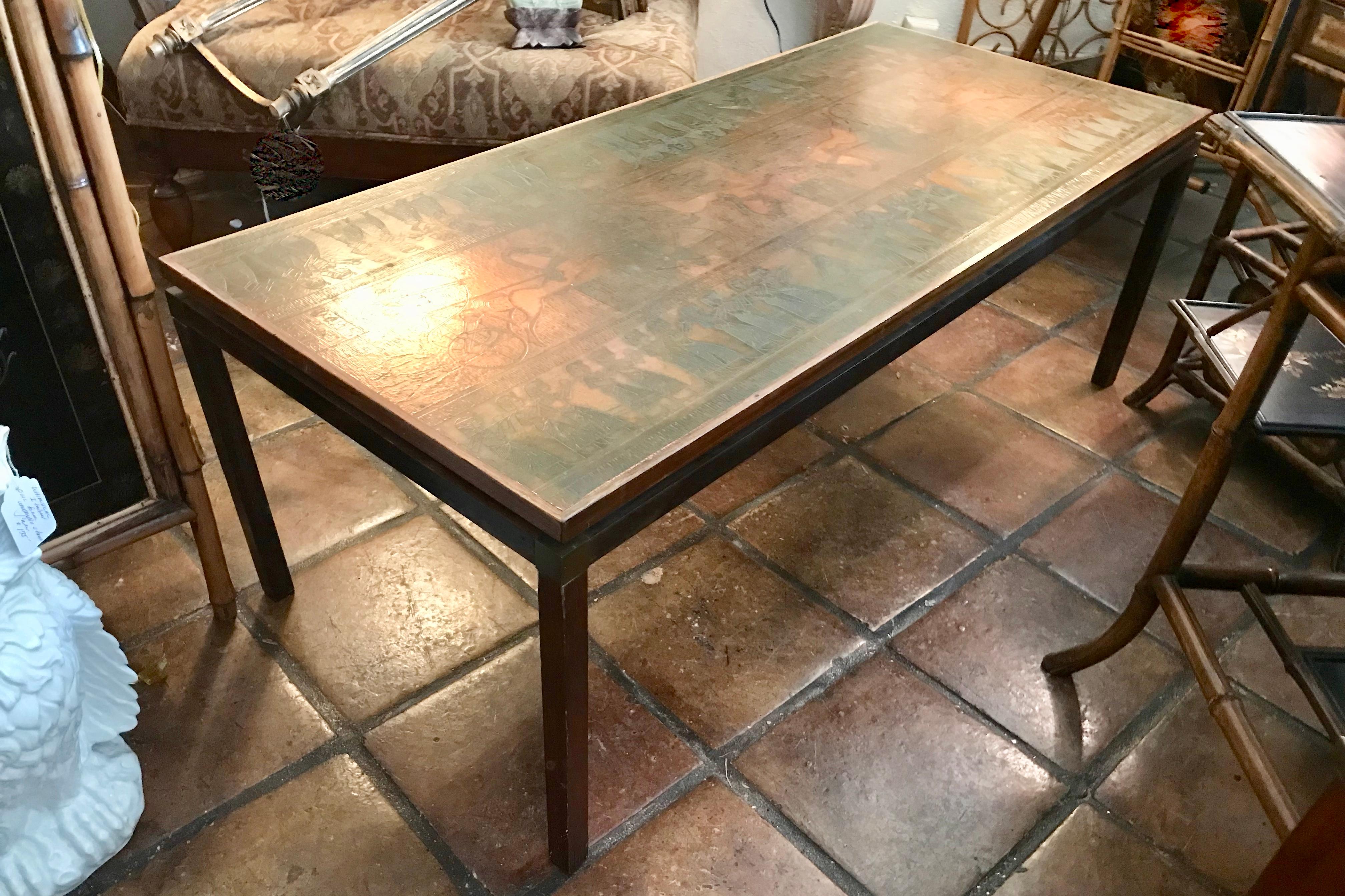 Mid Century Egyptian Revival Coffee Table In Good Condition In West Palm Beach, FL
