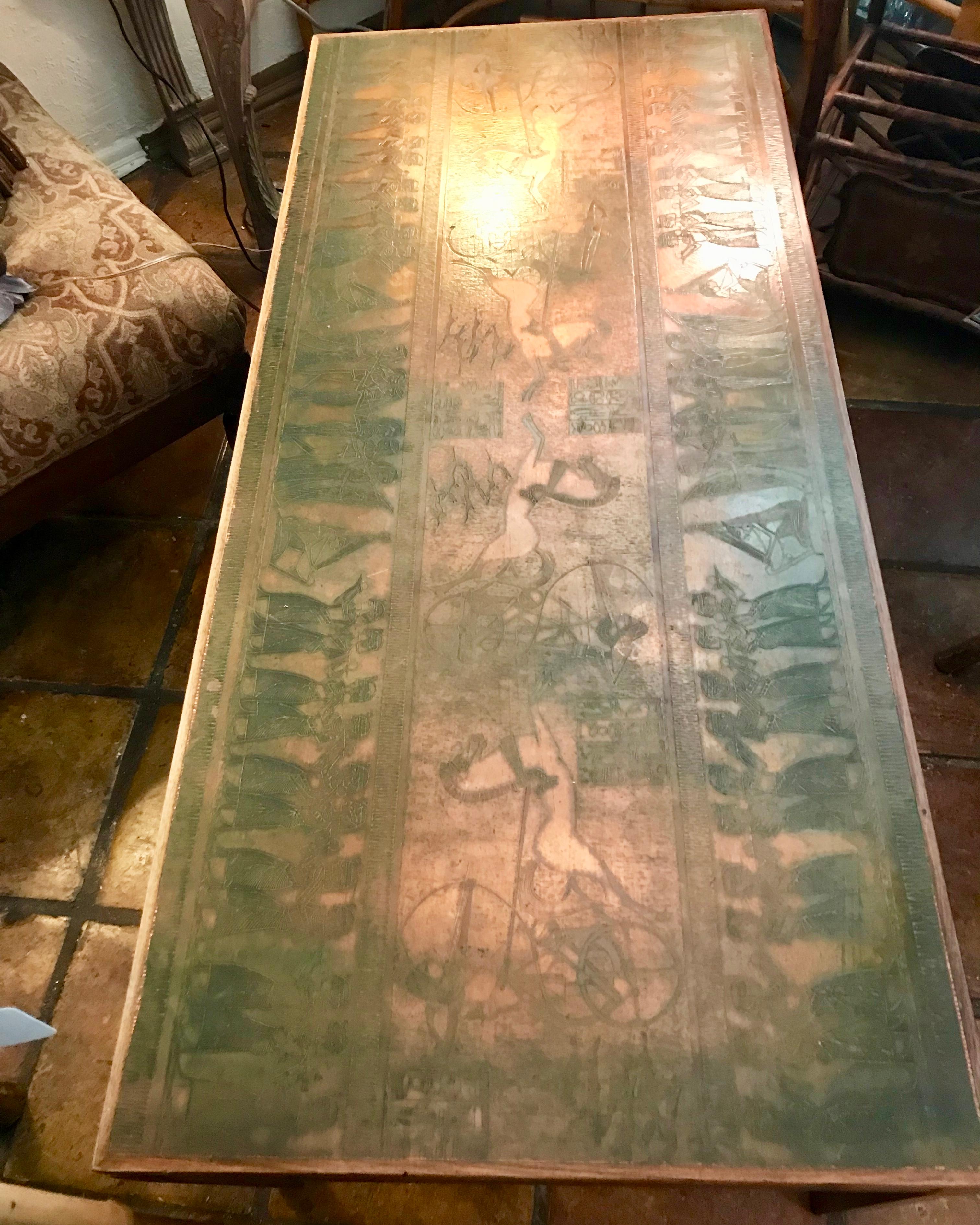 20th Century Mid Century Egyptian Revival Coffee Table