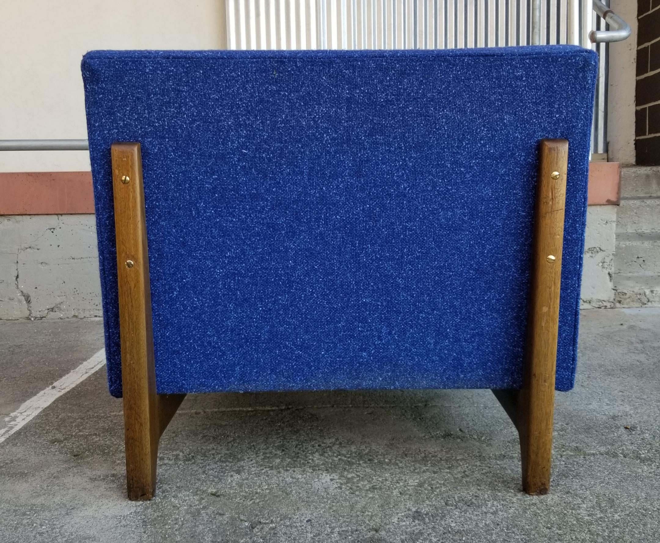American Mid-Century Electric Blue Lounge Chair
