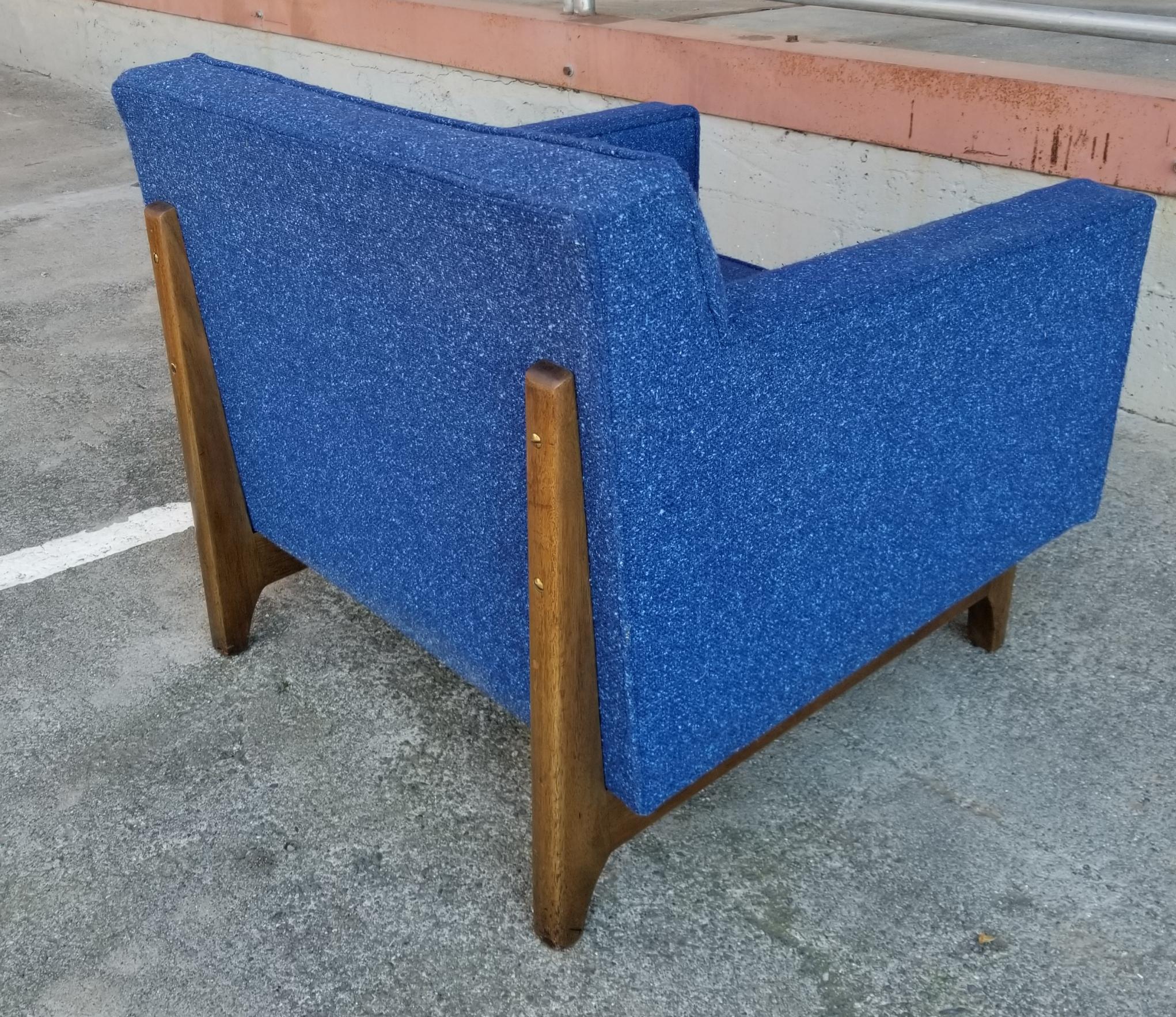 20th Century Mid-Century Electric Blue Lounge Chair