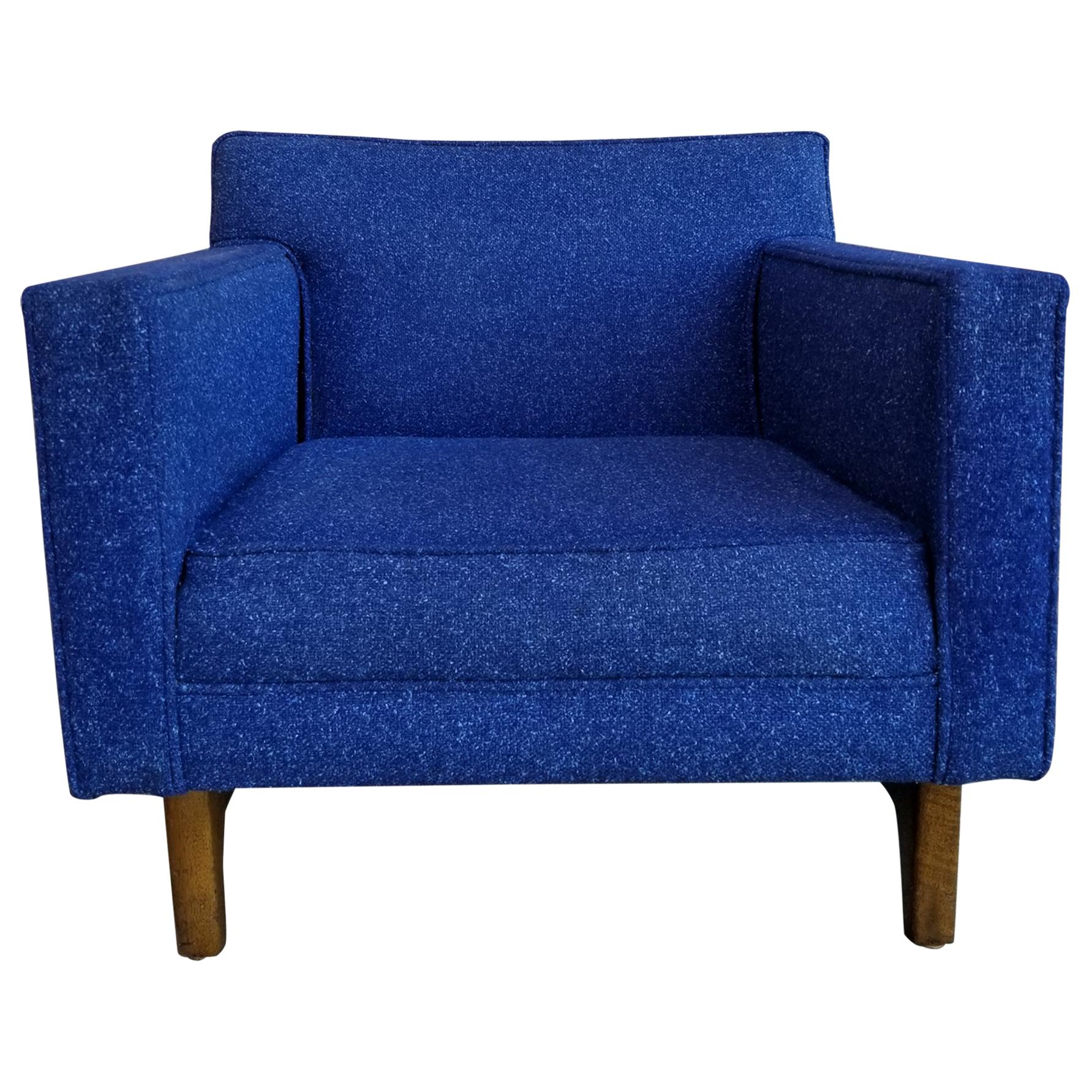 Mid-Century Electric Blue Lounge Chair