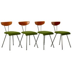 Midcentury Elegant Dining Chairs, Set of 4, Belgium, 1950s