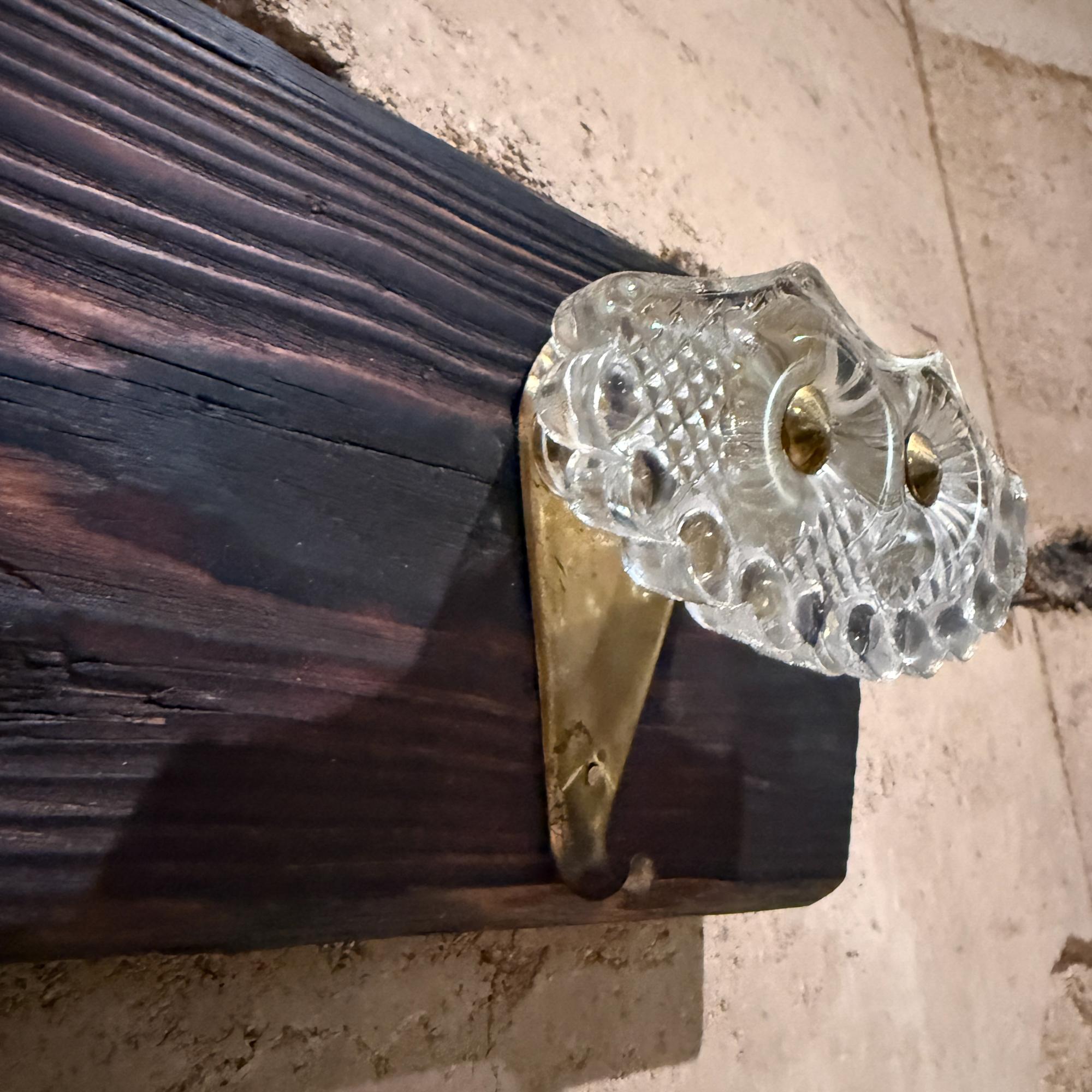 Mid Century Elegant Italian Coat Rack Hooks Brass and Art Glass Set of Two For Sale 4