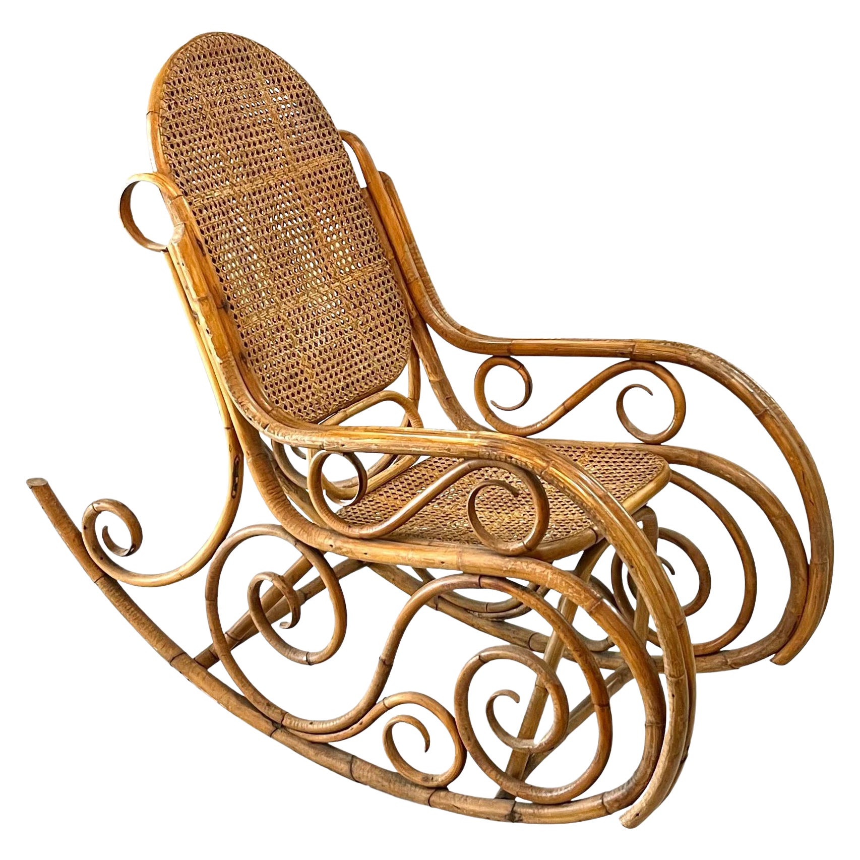 Mid-Century Erwähnungsstücke Rocking Chair im Thonet-Stil