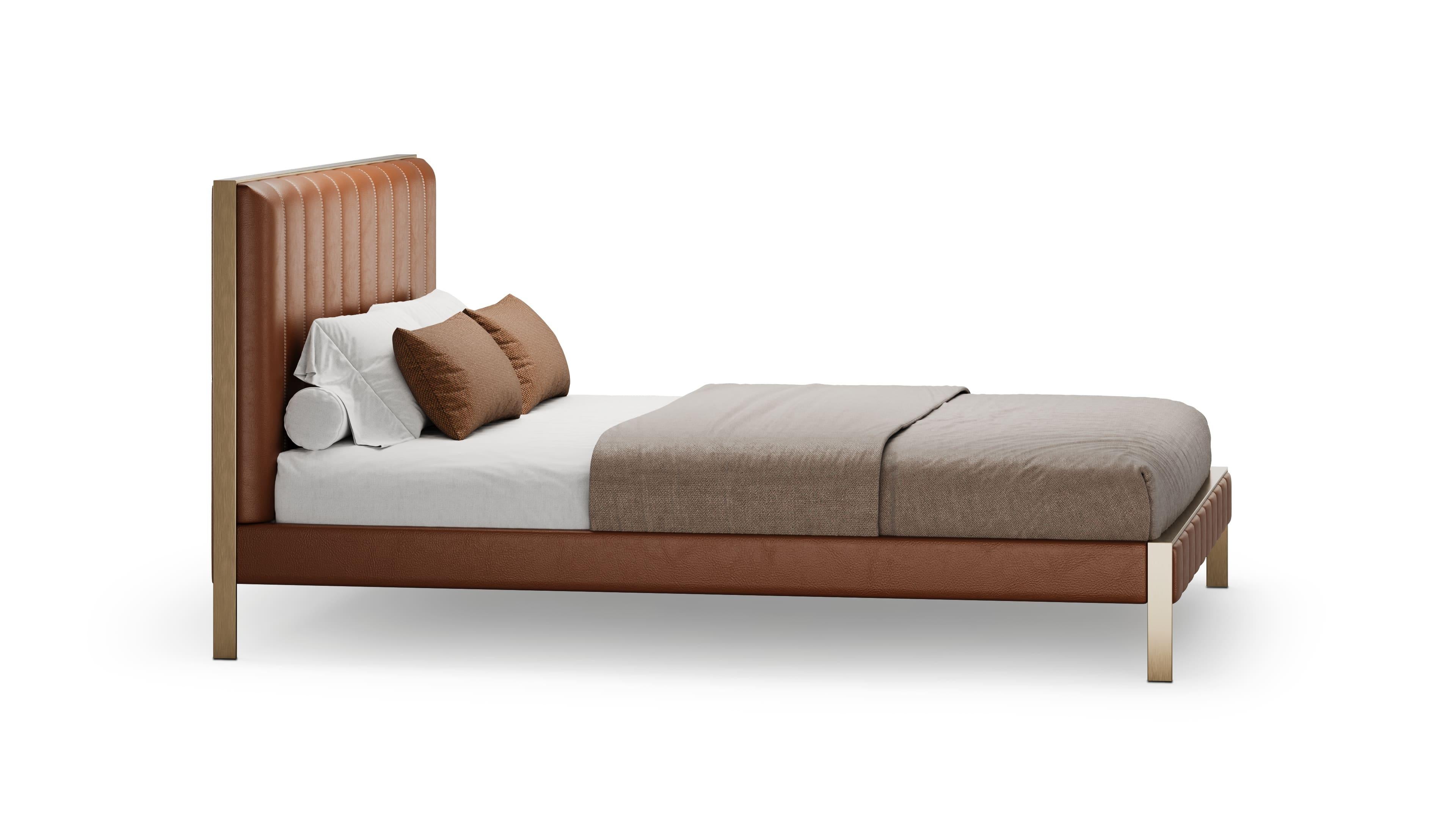 Mid-Century Modern Mid-Century Elegant Vantage Bed Handmade by Elbra Home For Sale
