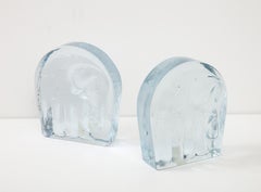 Mid Century Elephant Bookends, Blenko