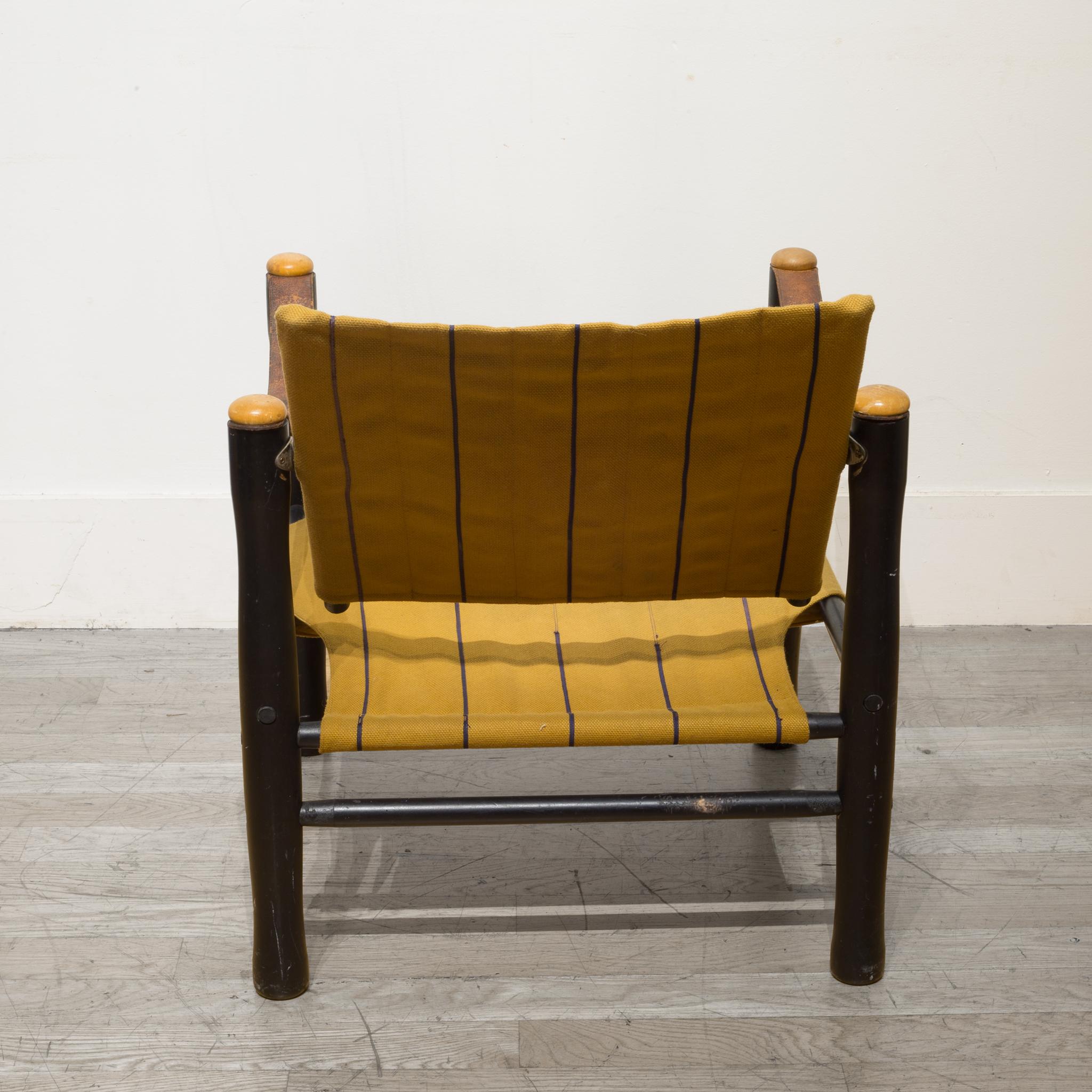 Swedish Midcentury Elias Svedberg for Nordiska Kompaniet Trivia Safari Chair circa 1950s