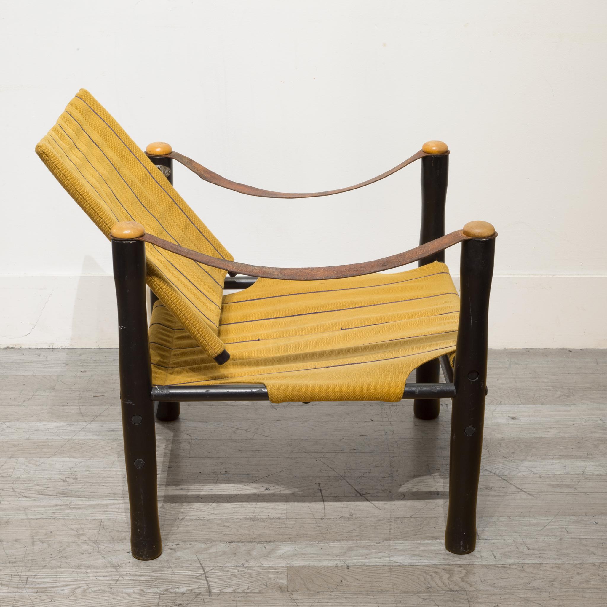 Midcentury Elias Svedberg for Nordiska Kompaniet Trivia Safari Chair circa 1950s In Good Condition In San Francisco, CA