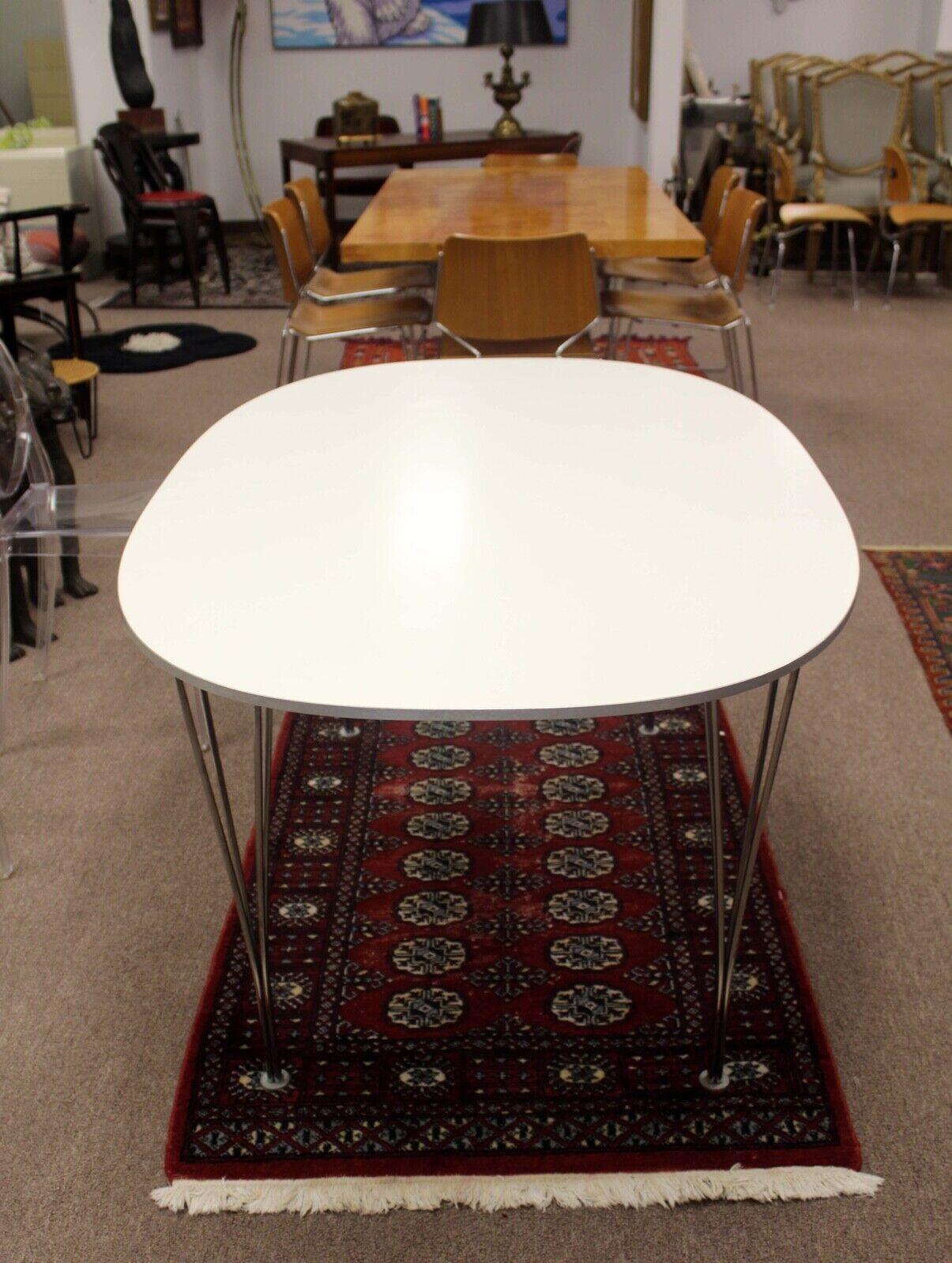 Mid-Century Modern Mid Century Ellipse Dining Table White Laminate by Piet Hein for Fritz Hansen