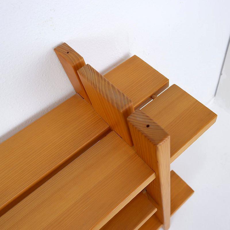 Modern Mid-century Elm Blond Shelf by Roland Haeusler, Maison Regain For Sale