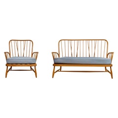 Mid-Century Elm Windsor Jubilee Sofa and Armchair Set by Ercol, 1960's