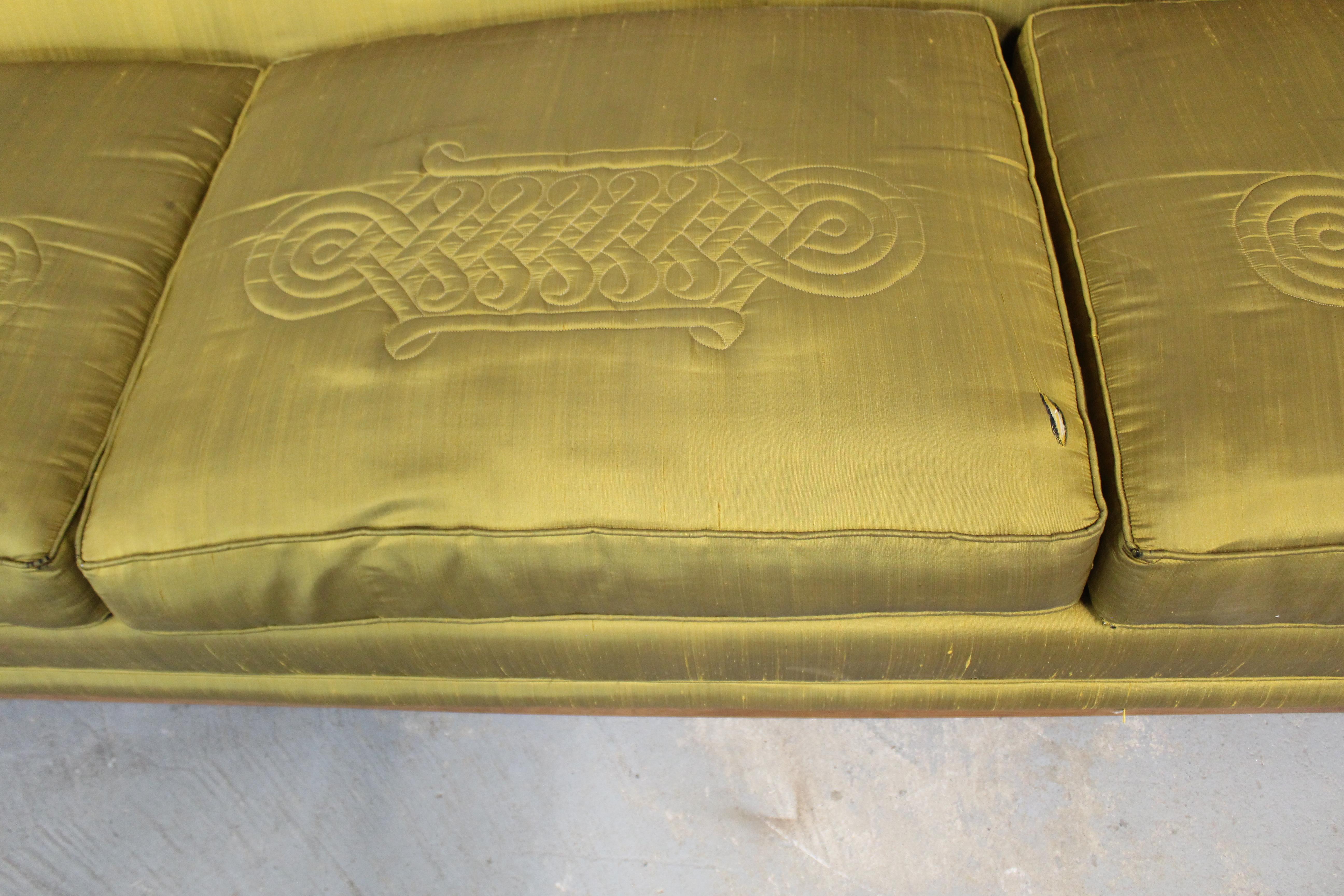 Mid-Century Elongated 3 Seat Low Profile Tuxedo Sofa by Widdicomb 3