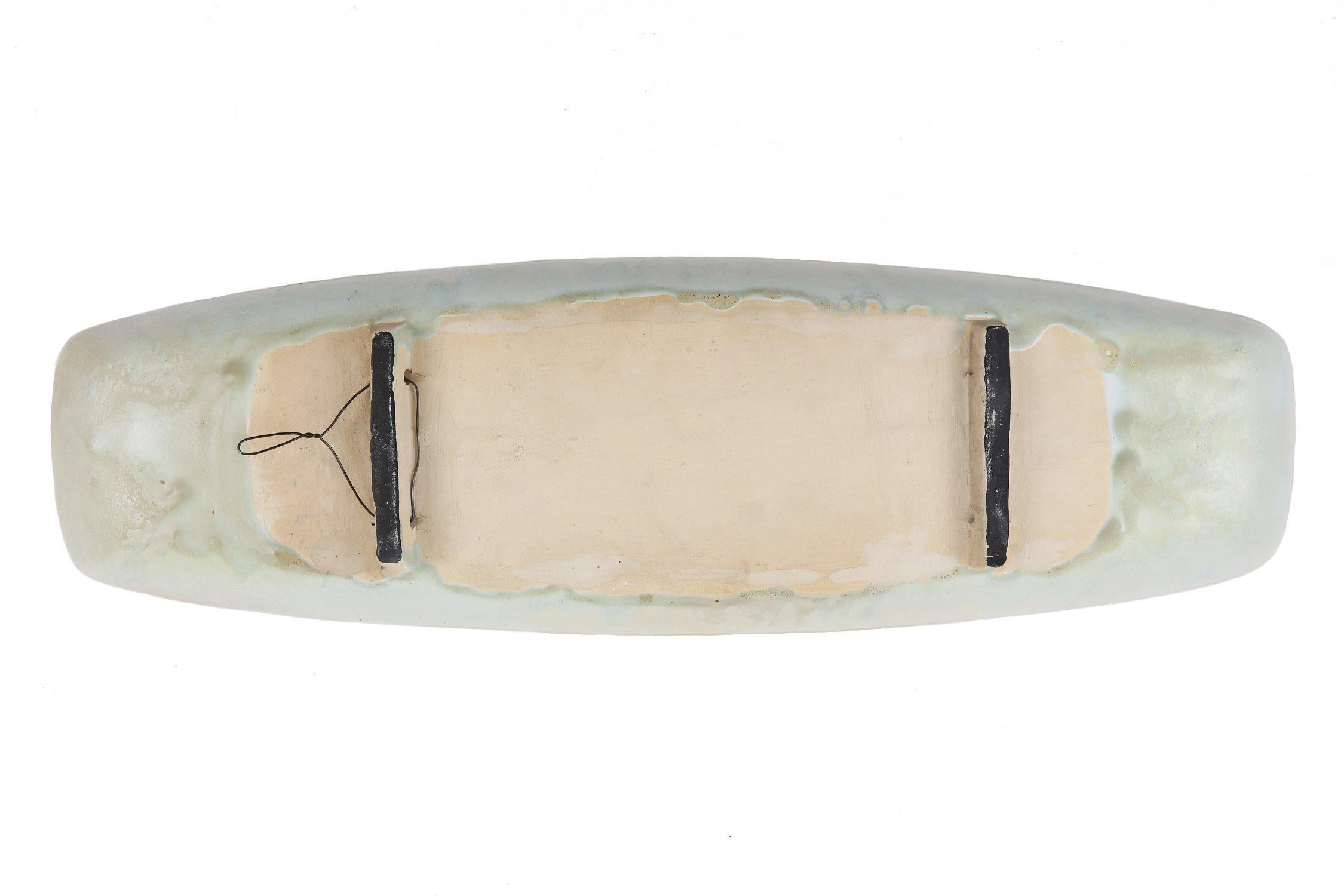 Mid-Century elongated glazed ceramic bowl, Belgium 1960s For Sale 1