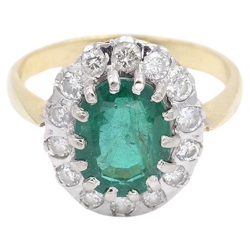 Zambia emerald 2.61 Ct certified French ring in 18k Gold