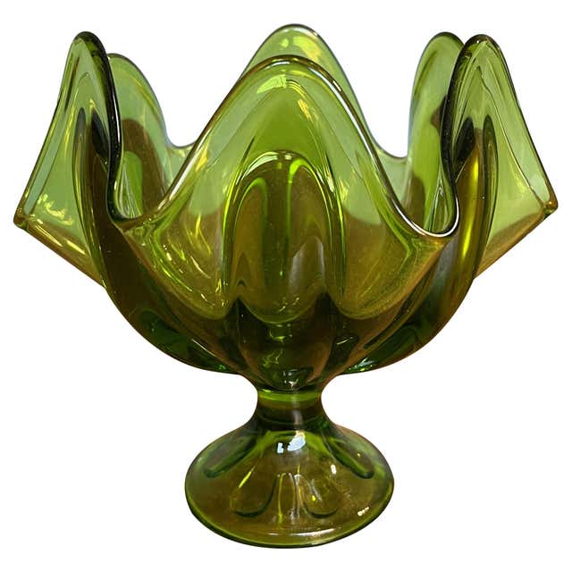 Rare 1920's Art Deco Jungle Green Ruba Rombic Consolidated Glass ...
