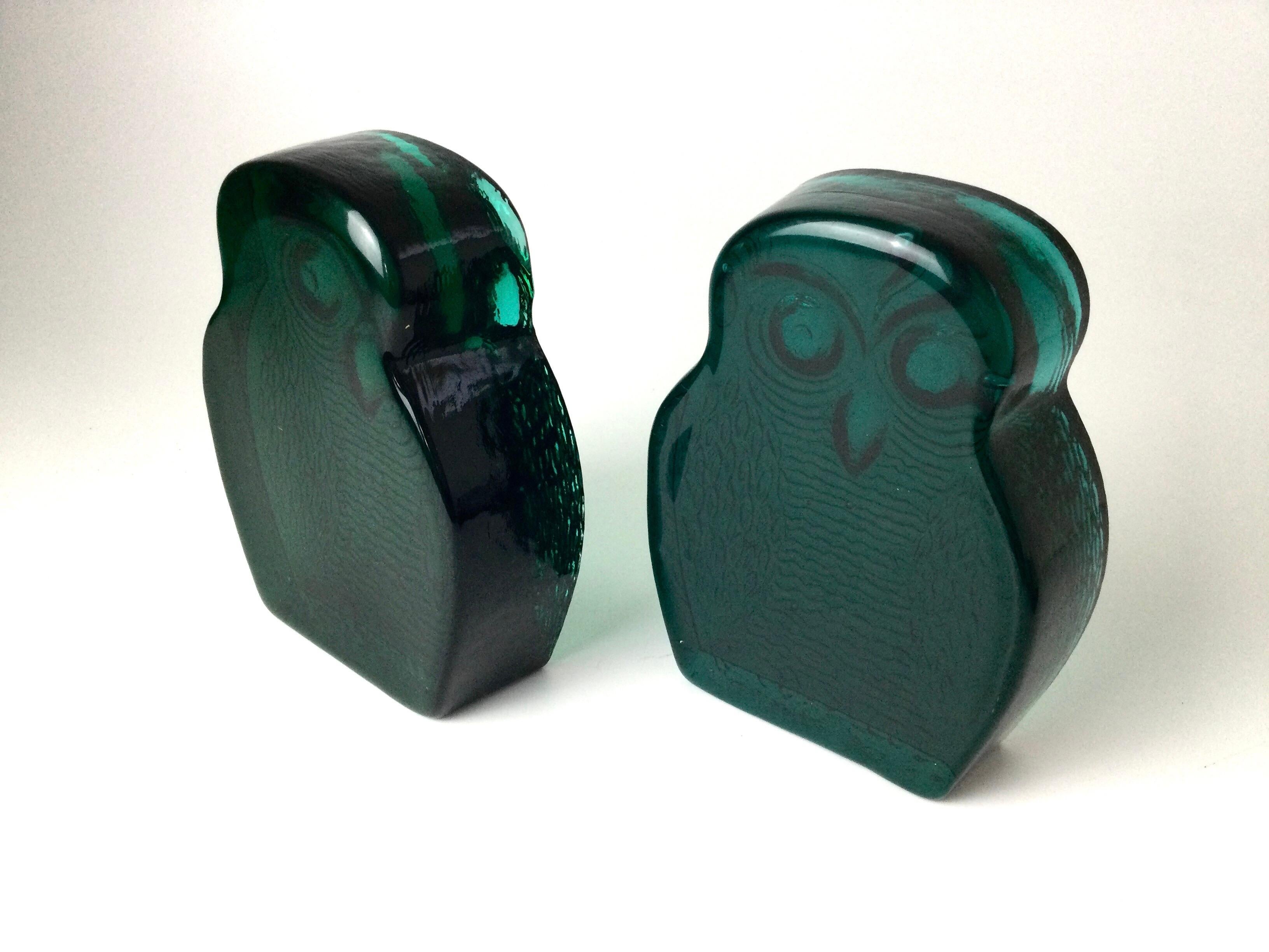 blenko owl bookends