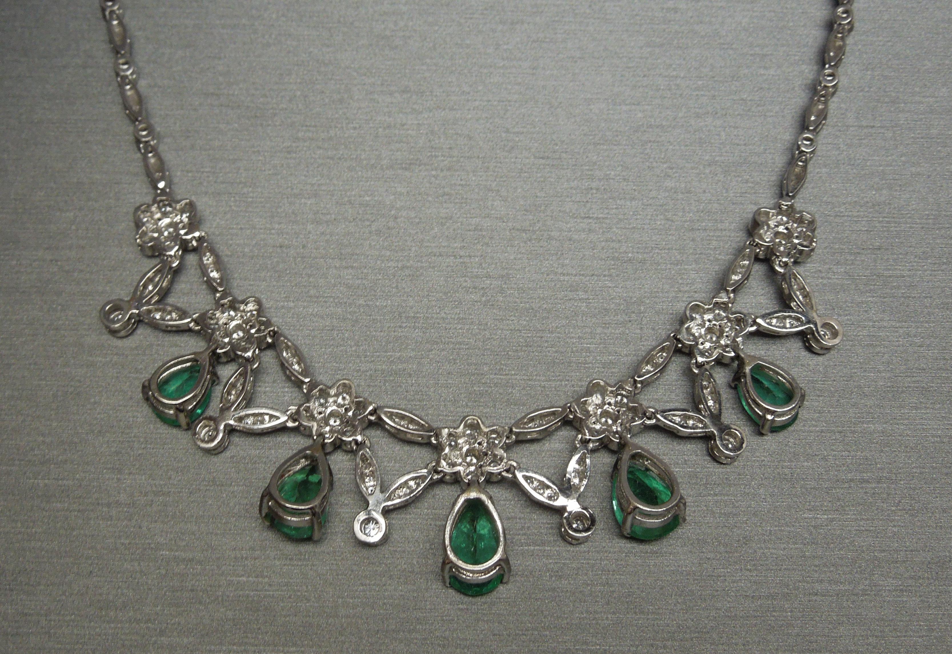Mid-Century Emerald Necklace For Sale 2