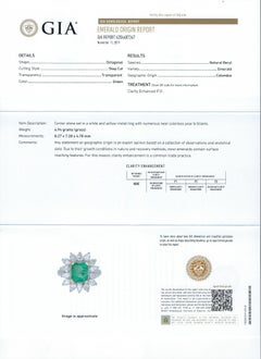 Midcentury GIA Emerald and Pear Cut Diamond Cocktail Ring