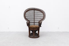 Chaise Emmanuelle du milieu du siècle en osier Peacock Chair