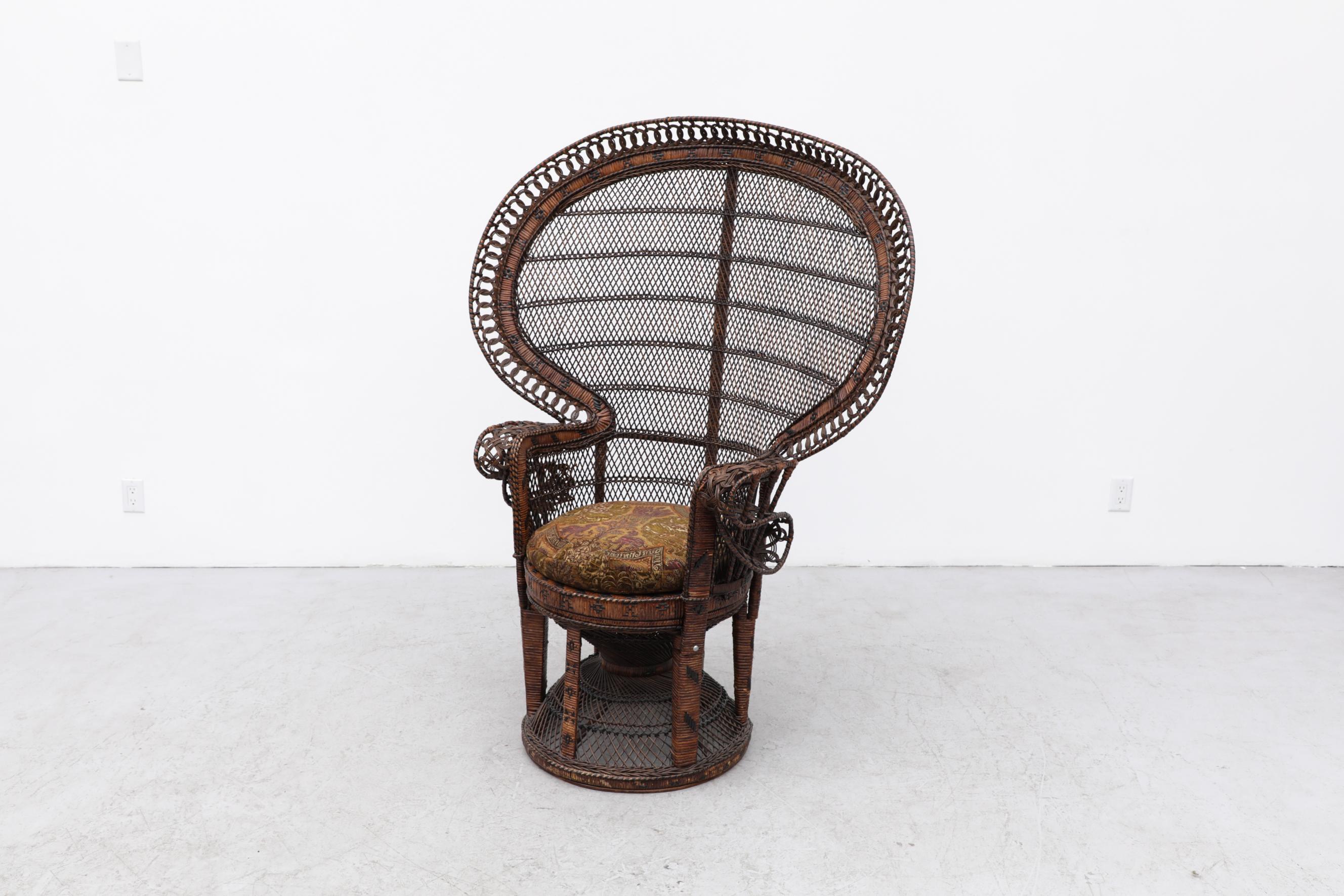 Dutch Mid-Century Emmanuelle Wicker Peacock Chair