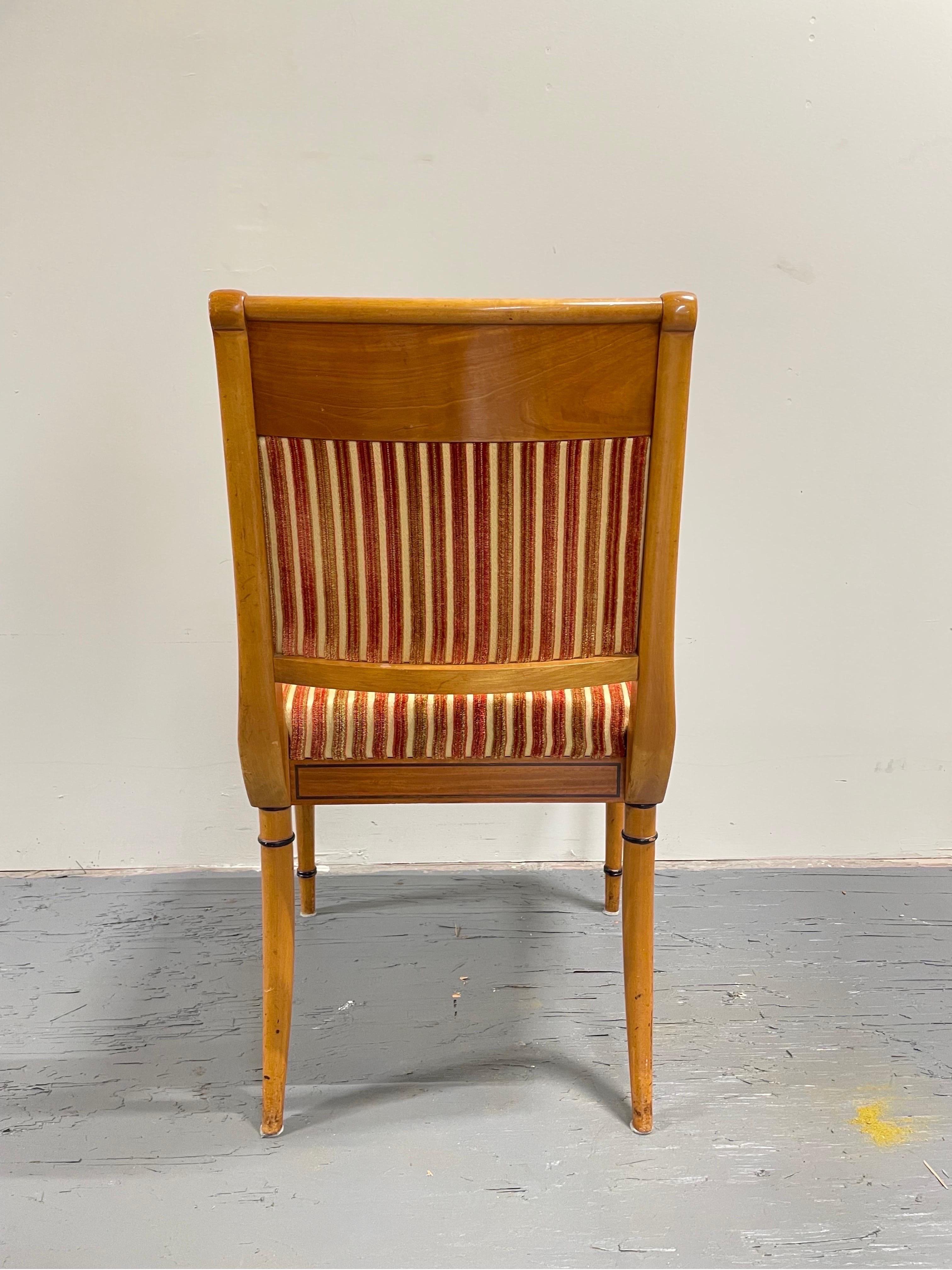 Mid Century Empire Regency Neo-Classical Chairs Biedermeier Style, a Pair For Sale 5