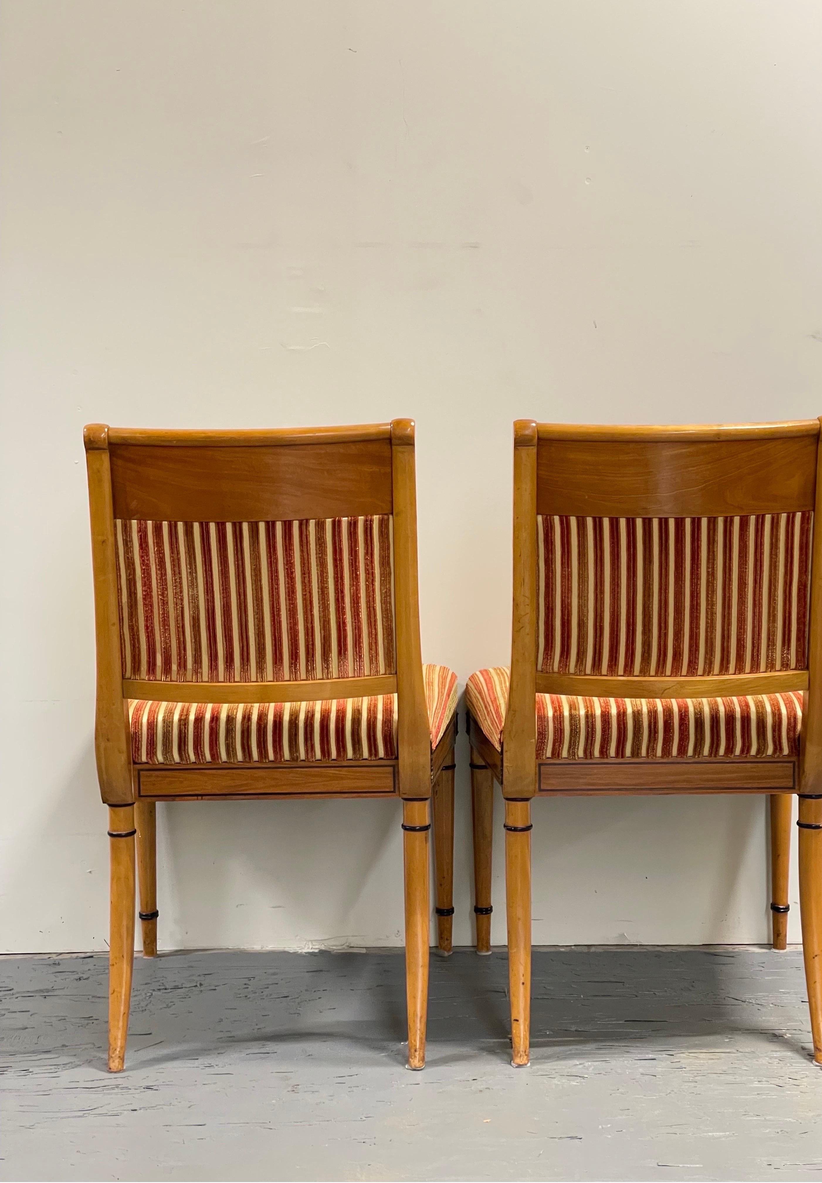 20th Century Mid Century Empire Regency Neo-Classical Chairs Biedermeier Style, a Pair For Sale