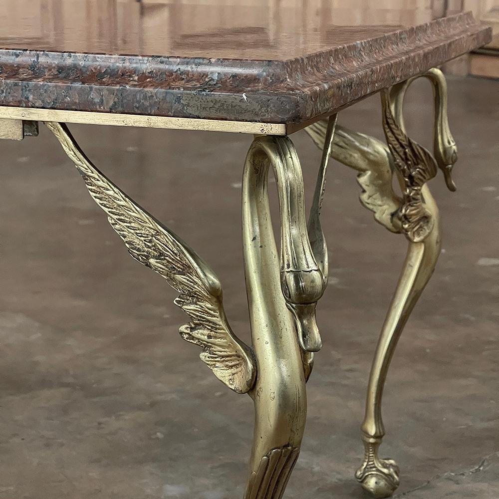 Midcentury Empire Style Brass & Granite Coffee Table For Sale 6