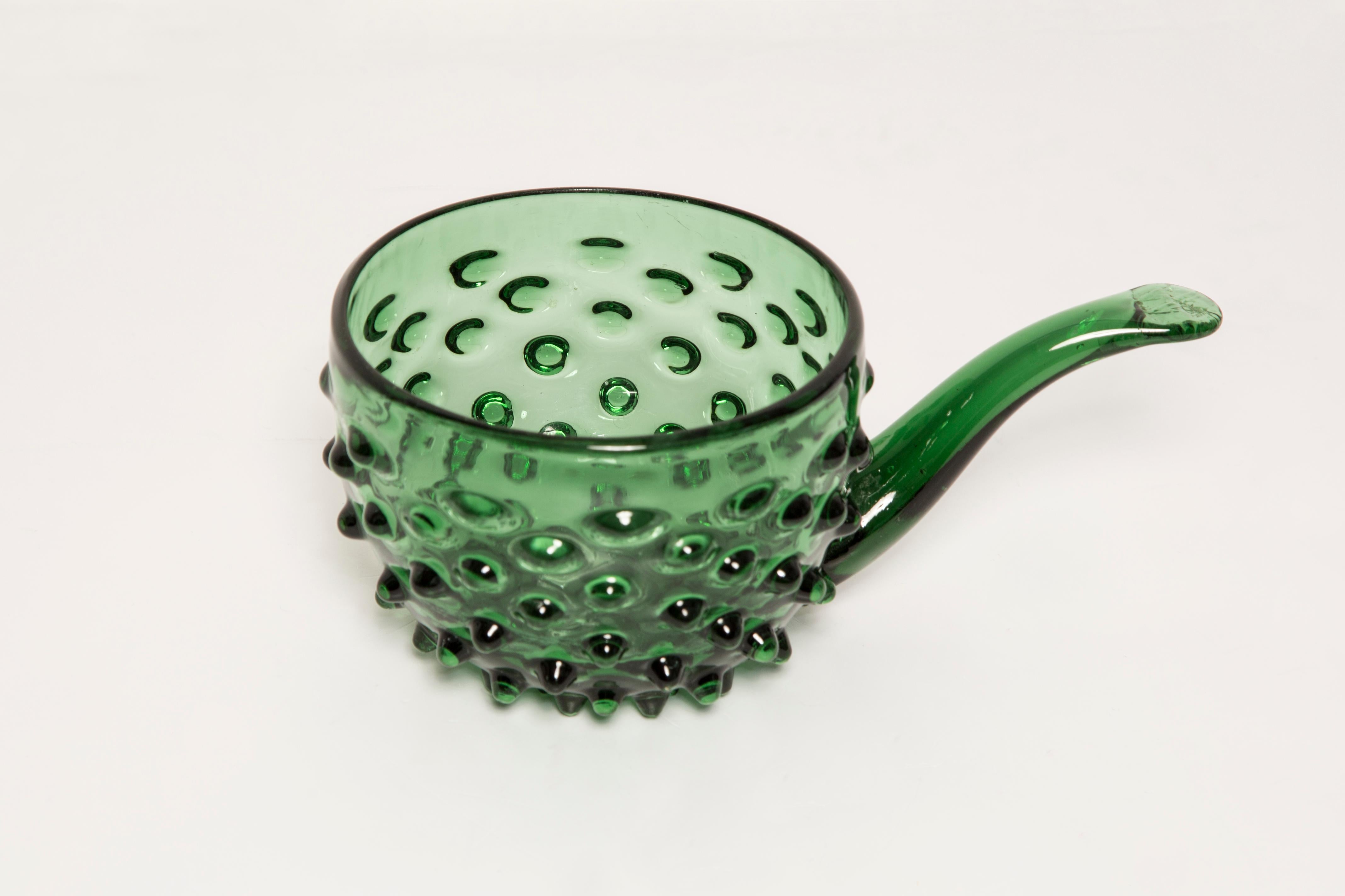 Glass Midcentury Empoli Bowl Ladle, Candy or Jewelry Box, Italy, 1960s For Sale