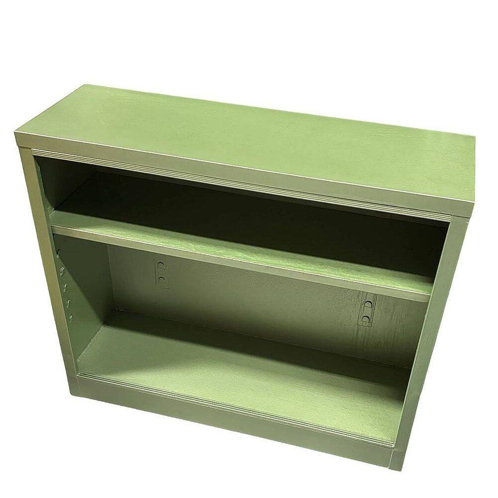 Mid-century Enamel Green Steel Tanker Vinyl Record Bookcase Console In Excellent Condition For Sale In Van Nuys, CA