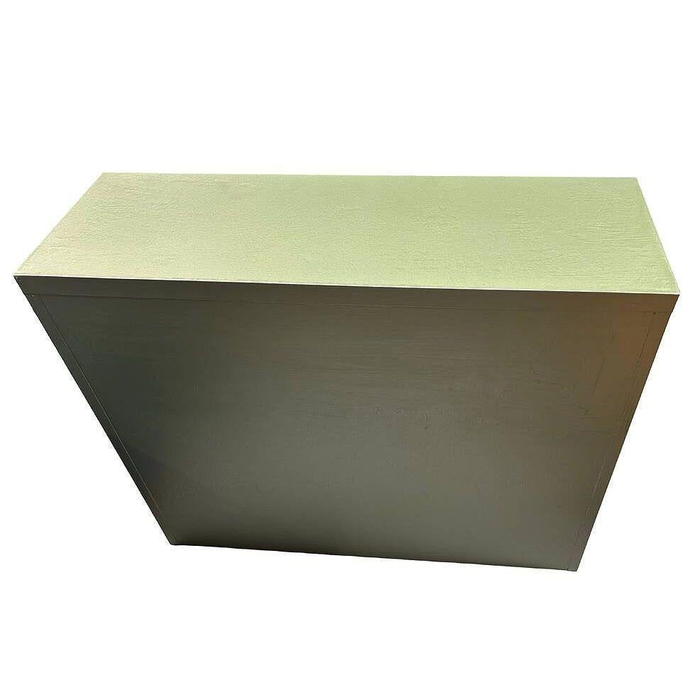 Mid-20th Century Mid-century Enamel Green Steel Tanker Vinyl Record Bookcase Console For Sale