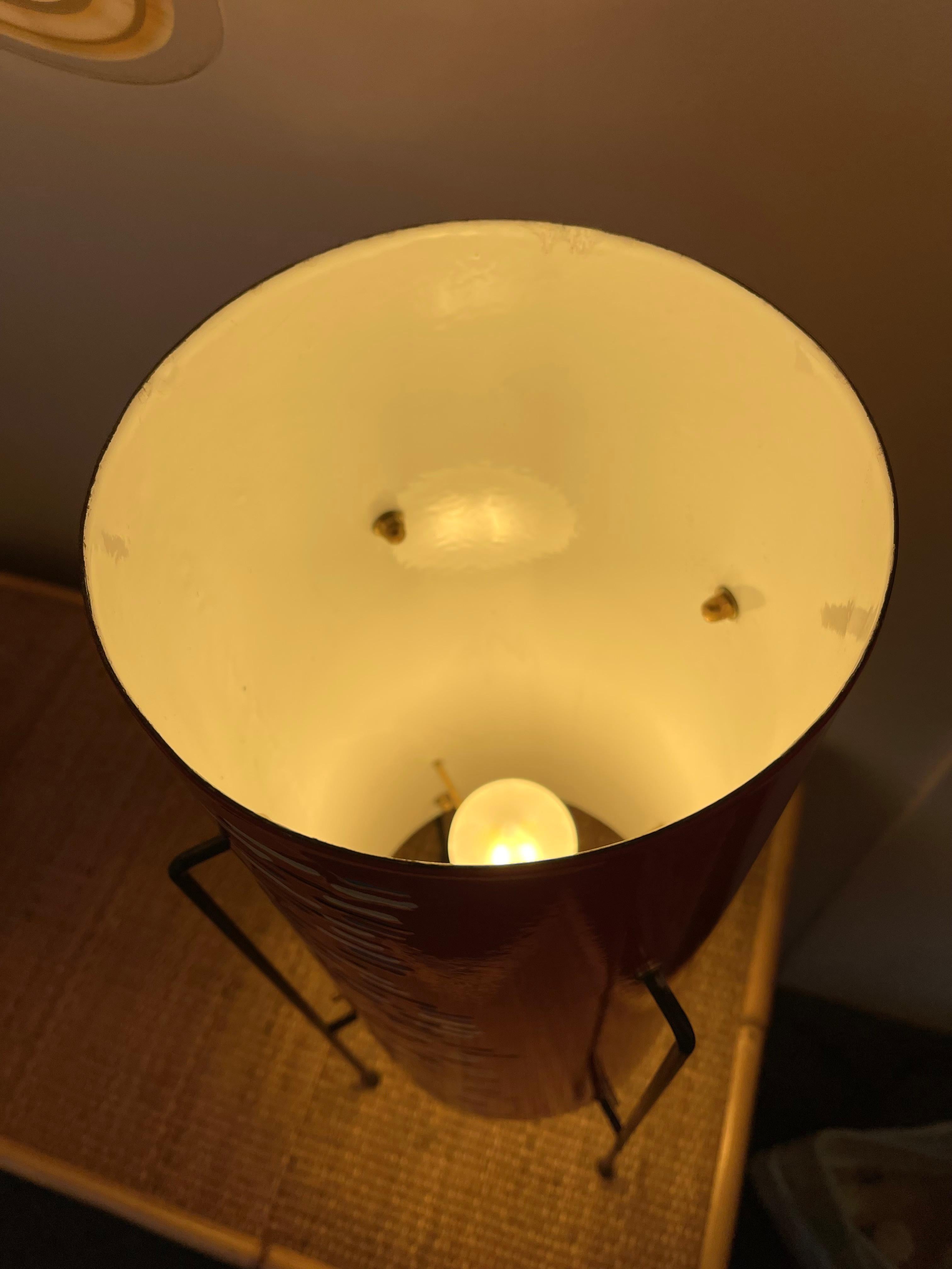 Mid-Century Enamel Metal Lamp by Poggibonsi, Italy, 1960s For Sale 3