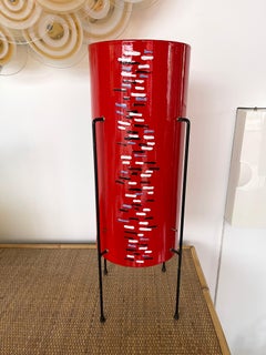 Lámpara de metal esmaltado de mediados de siglo de Poggibonsi, Italia, años 60