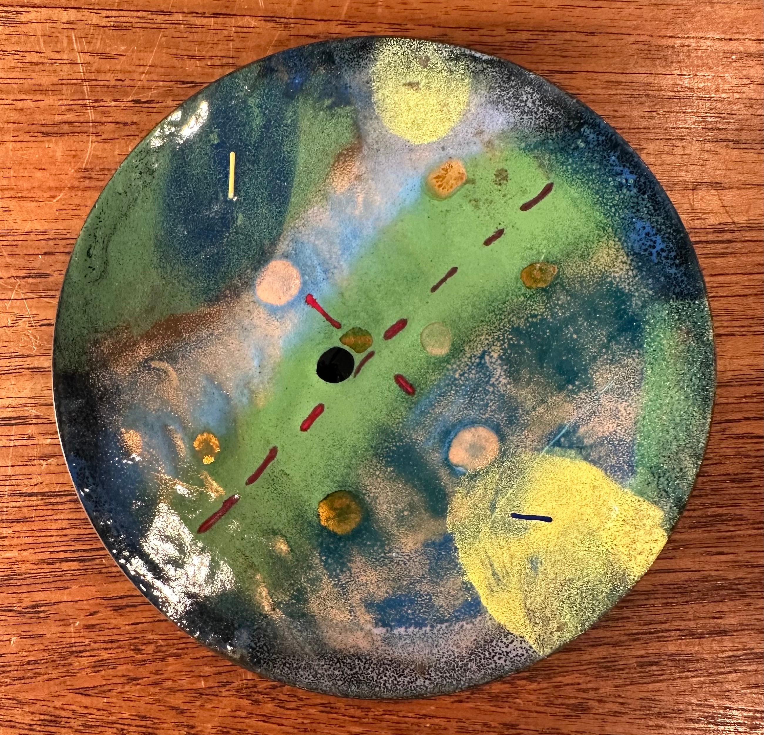 Émail du milieu du siècle sur plaque de cuivre Bon état - En vente à San Diego, CA