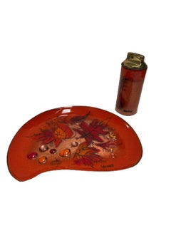 Juego de mechero y cenicero de latón esmaltado de mediados de siglo de Sascha Brastoff