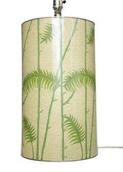 Midcentury Enameled Cloisonné Tropical Palm Table Lamp