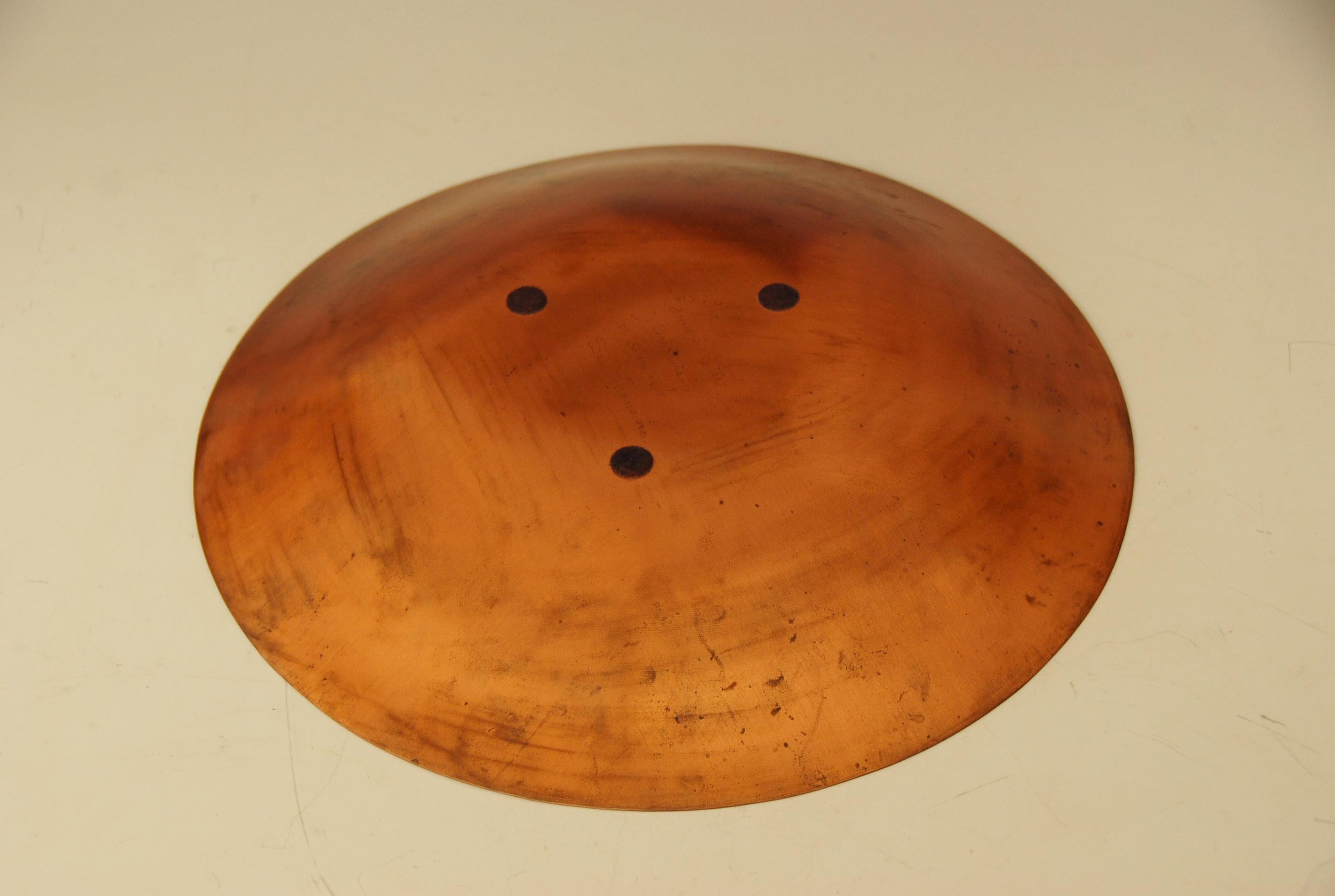 North American Midcentury Enameled Copper Dish by Edward Star for Grumps of San Francisco For Sale