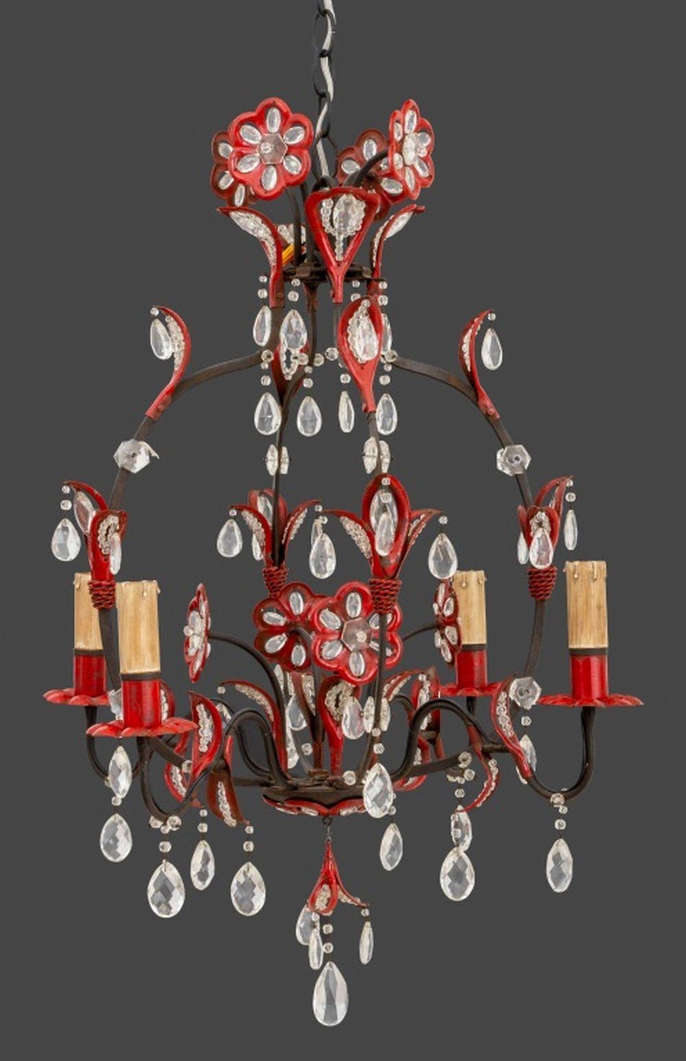 XX secolo Lampadario a forma di fiore smaltato di metà secolo in vendita