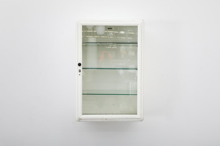 Midcentury Enameled Metal Wall Mount Medicine For Sale at 1stDibs